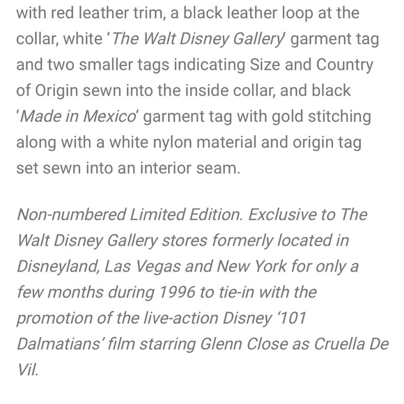 1996 Limited Edition Cruella de Vil Leather bomber jacket - Picture 12 of 17